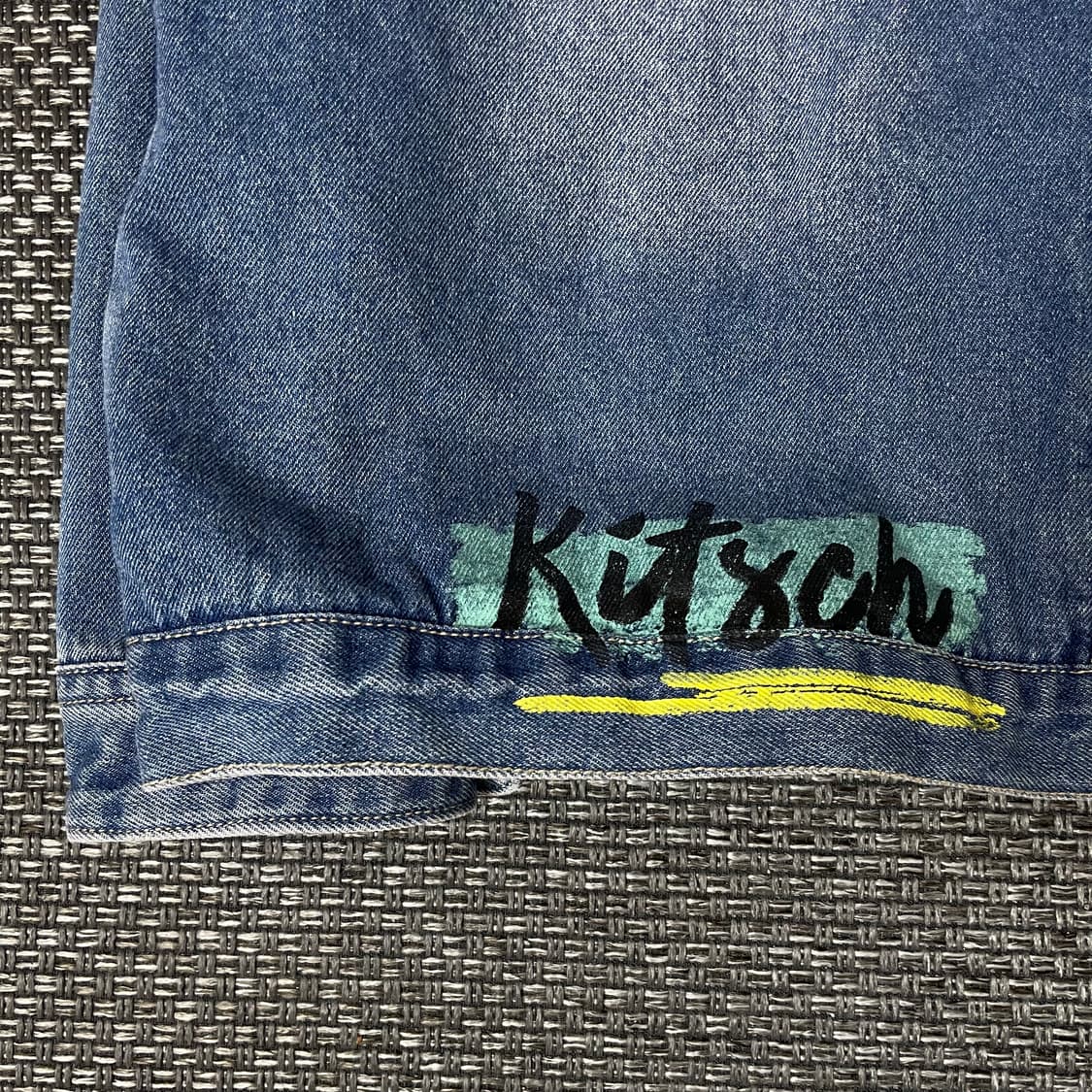 W teens 유니크 나염 프린팅 투포켓 청자켓 L 상품이미지4