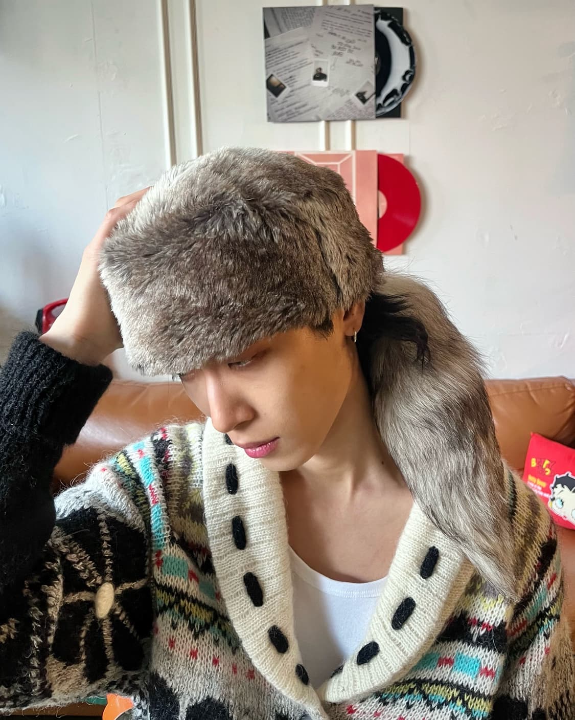 CA4LA Archive Real Fox Fur Sharp-Car Hat 상품이미지3
