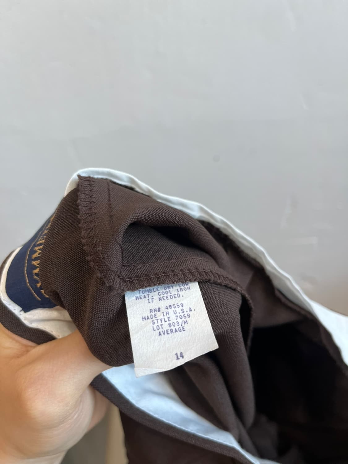 Made in USA 브라운 폴리 투턱 슬랙스 트라우저 상품이미지6