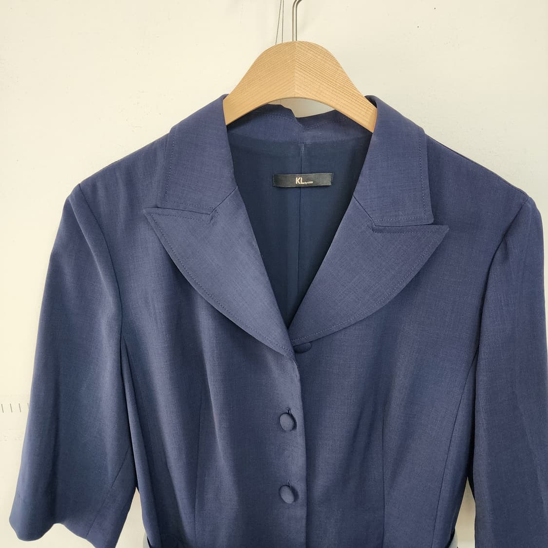 KL BY LYNN 네이비 벨트 반팔 롱 원피스 상품이미지2