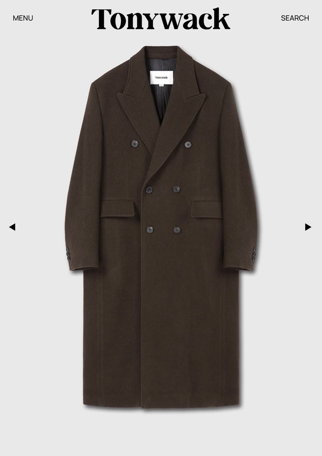토니웩 텍스쳐드 울캐시미어 더블코트 다크브라운 사이즈 엑스라지 상품이미지6