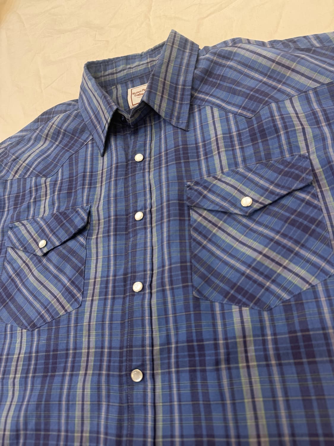 Western Plains Trading Co 블루 체크 웨스턴 셔츠 상품이미지2