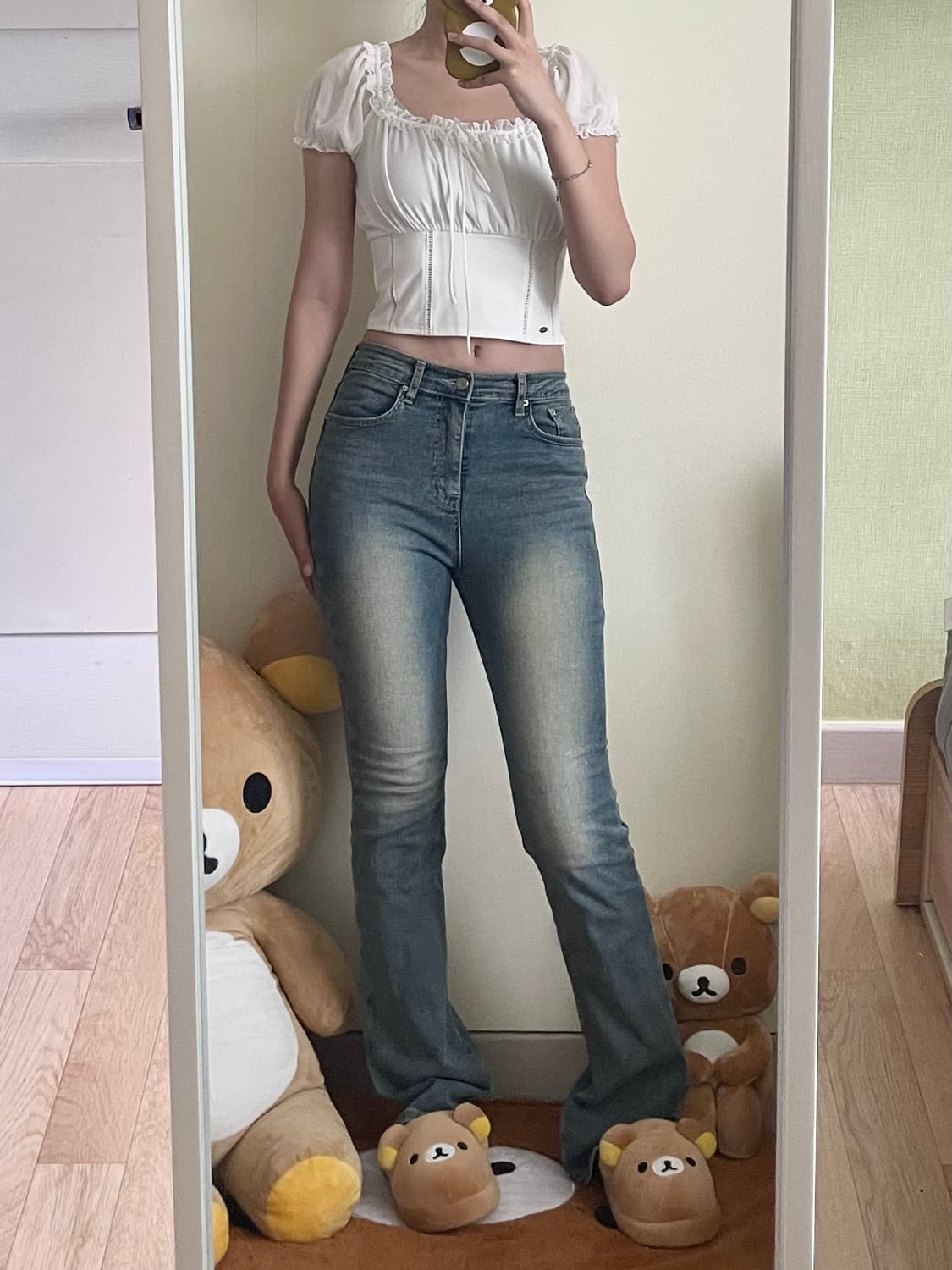 블랙업 롱 슬림 부츠컷 라이트블루 상품이미지1