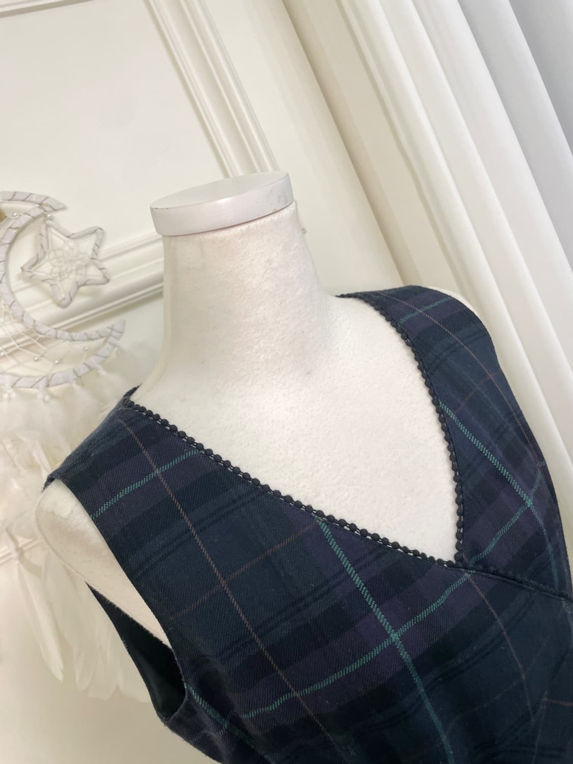 navy check pleats midi opc 상품이미지6