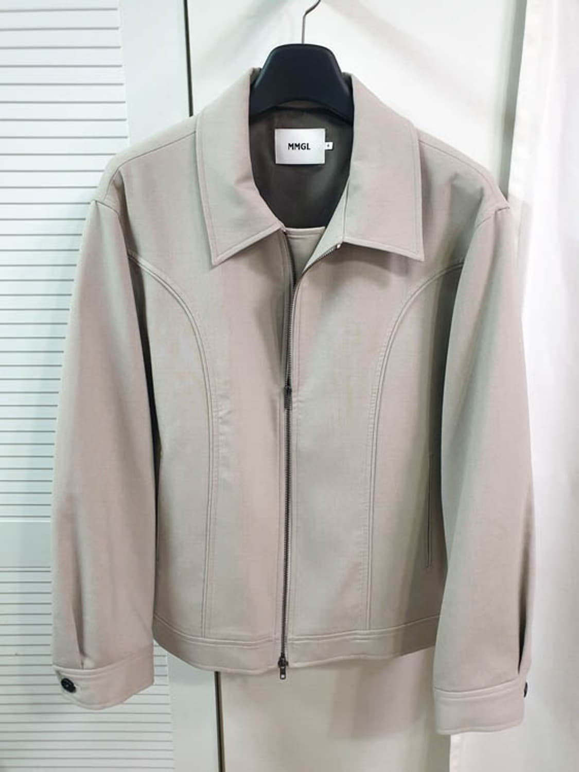 MMGL 엠엠지엘 미니멀 울 블루종 그레이 베이지 4 상품이미지1