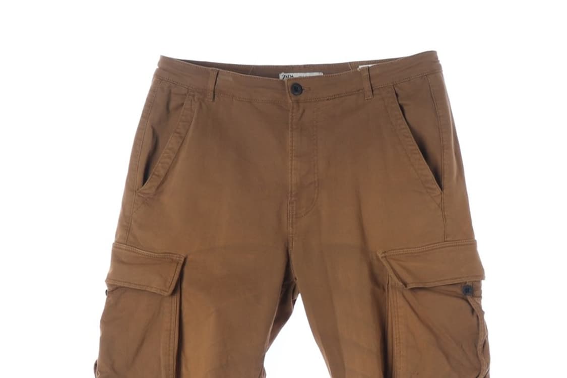 ZARA 사이드 포켓 유틸리티 카고 팬츠 브라운 32 상품이미지3