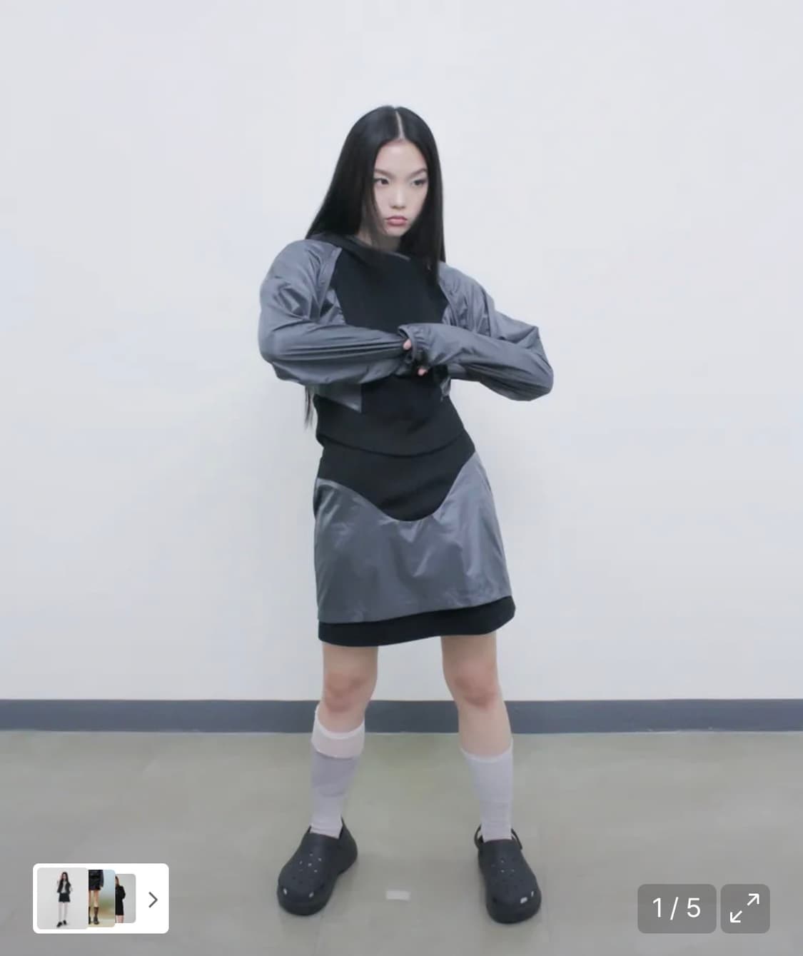 오호스 레이어드 요크 스커트 상품이미지1