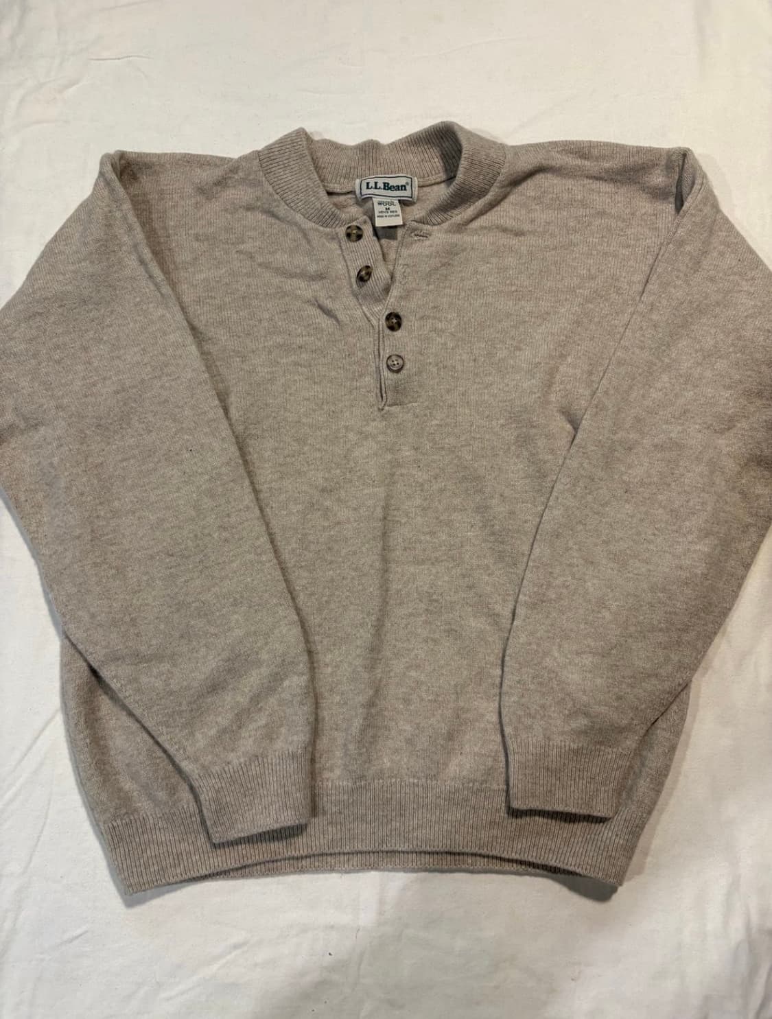 엘엘빈 울 헨리넥 버튼 스웨터 (스코트랜드 제조) M ~ L 상품이미지1