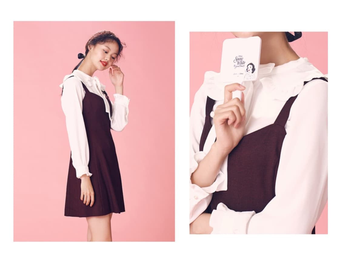 로엠 디즈니 콜라보 원피스 버건디 미니원피스 상품이미지2