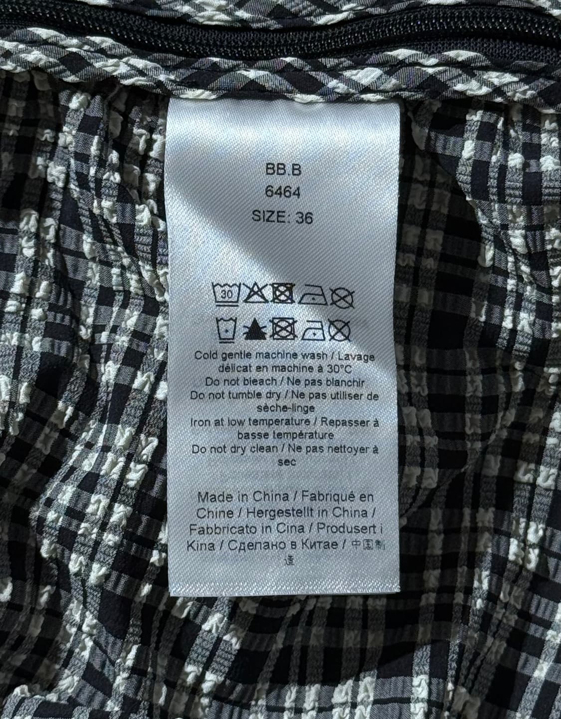 가니 시어서커 체크 루취드 탑 상품이미지4