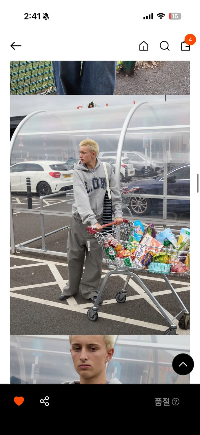 로우클래식 소프트 스웨트 후드집업 (그레이) 상품이미지2