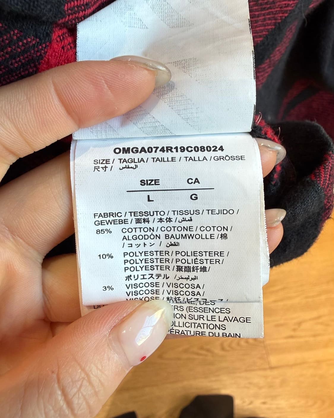 오프화이트 레드 체크 스텐실 플란넬 셔츠 상품이미지9