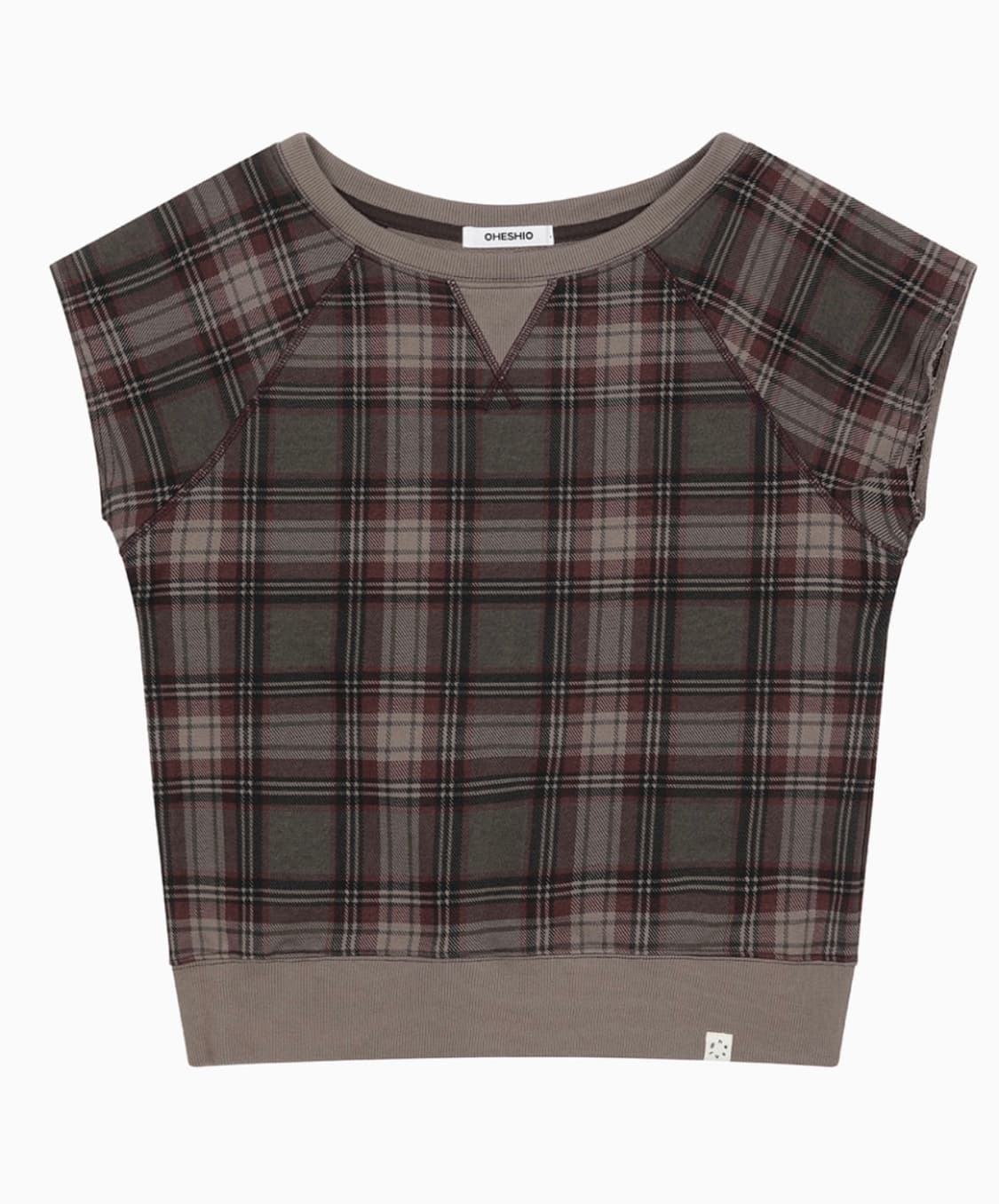 오헤시오 CHECK SHORT SLEEVES SWEATSHIRT 상품이미지1