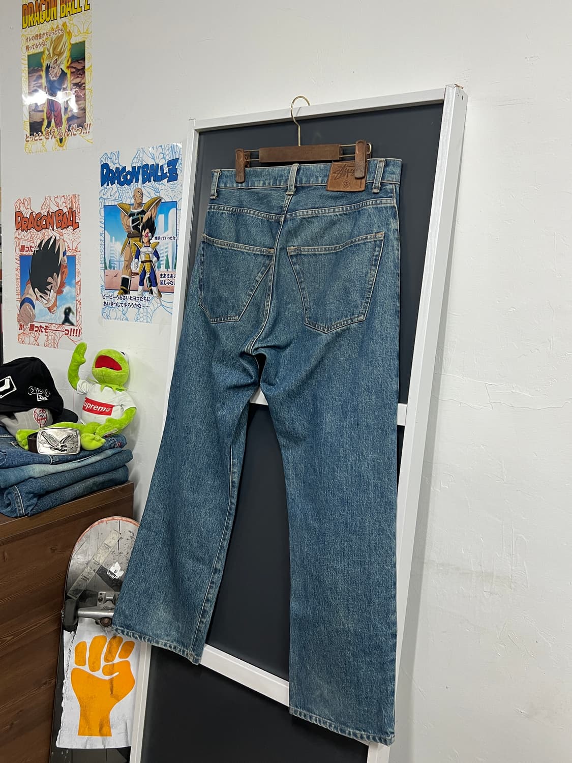 Stussy 스투시 버튼플라이 레귤러핏 연청 데님 팬츠 상품이미지1