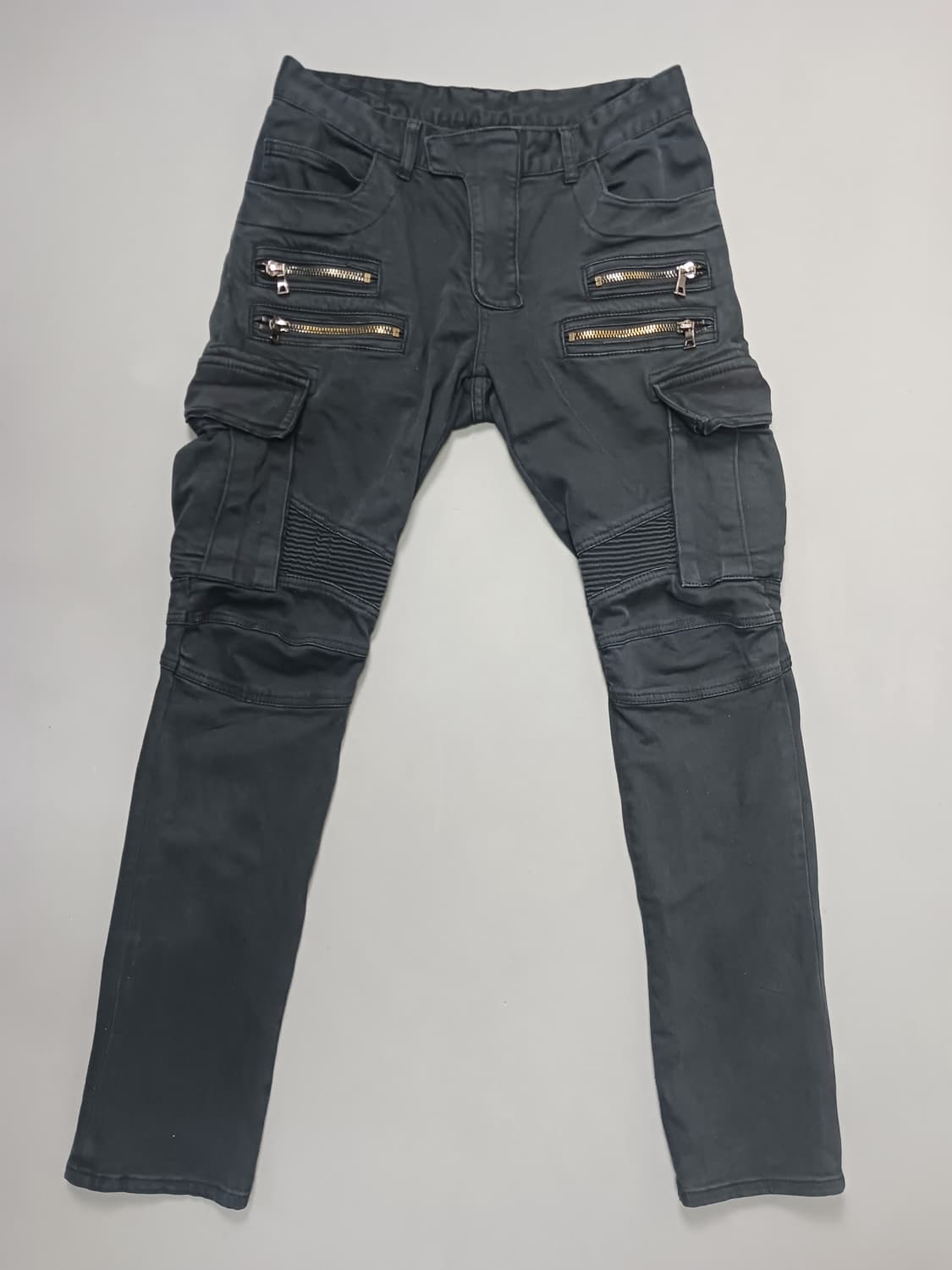 [32] 발망 블랙 데님 바이커 카고 팬츠 상품이미지1
