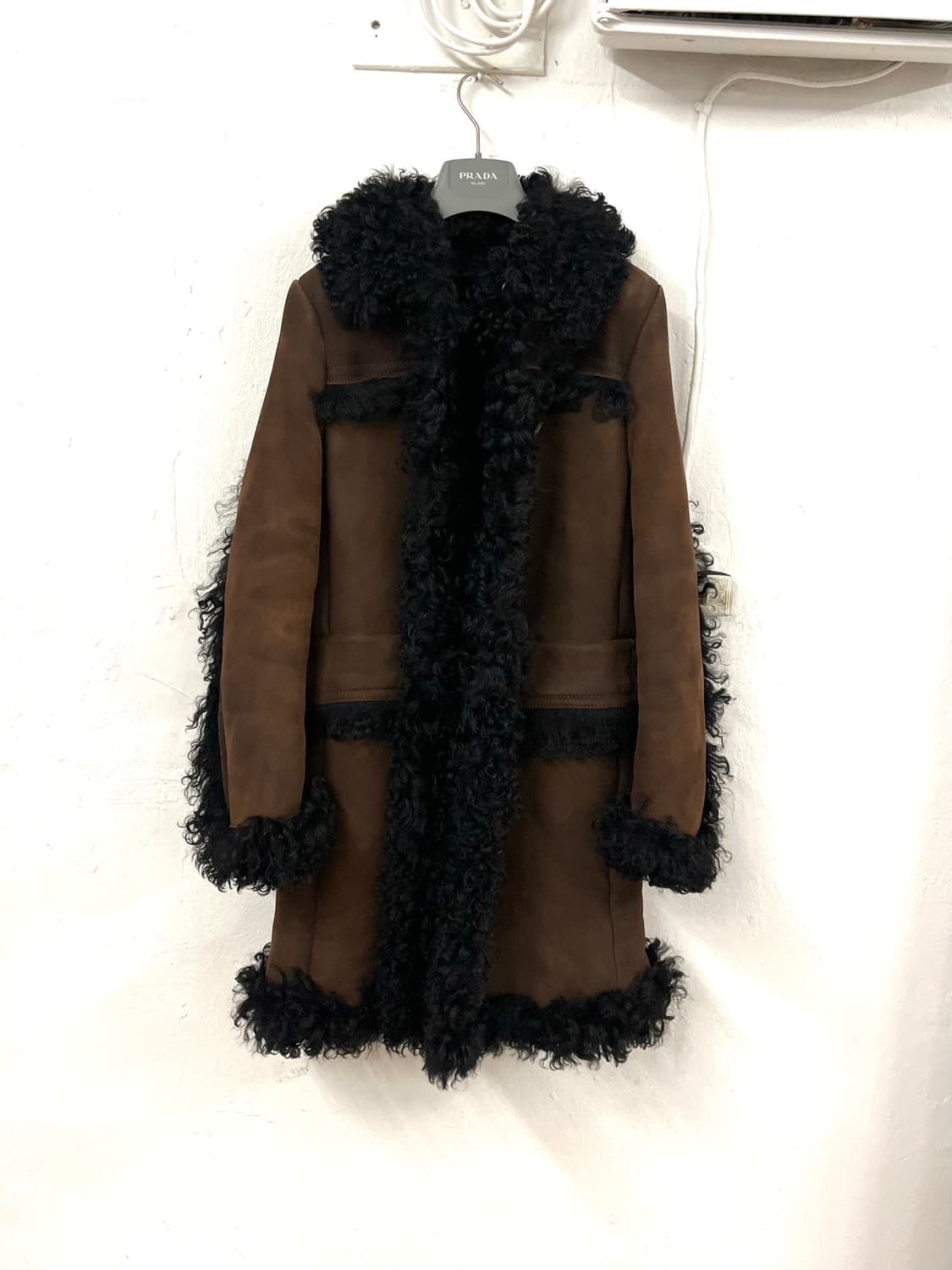 프라다 2014FW 런웨이 램스퍼 시어링 무스탕 코트 상품이미지1