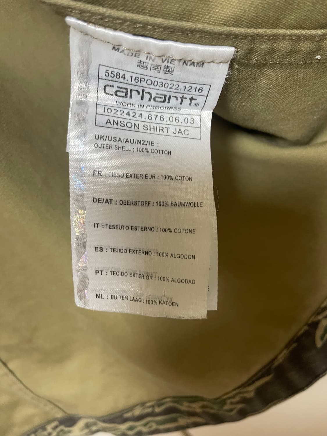 칼하트 wip camo 자켓 M 상품이미지4