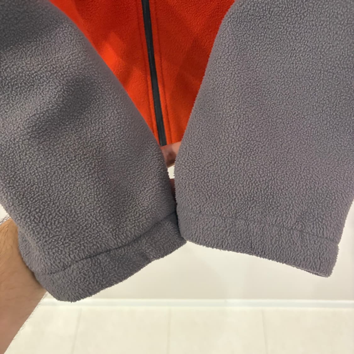 코오롱 플리스 자켓 105 오렌지/회색 상품이미지3