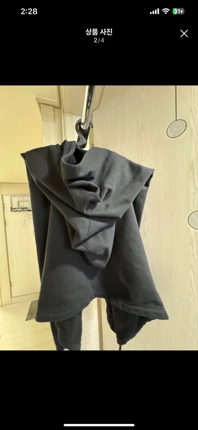 릭오웬스 후드 베스트 조끼 S 상품이미지2