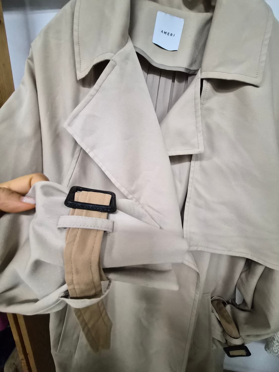 Ameri 쉬폰프릴 프리미엄 트렌치코트 상품이미지4