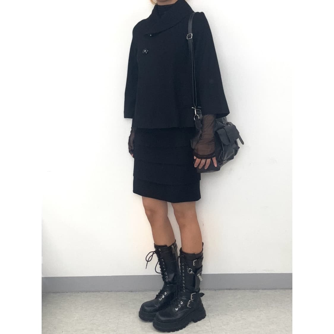 빈티지 블랙 미디 스커트 상품이미지6