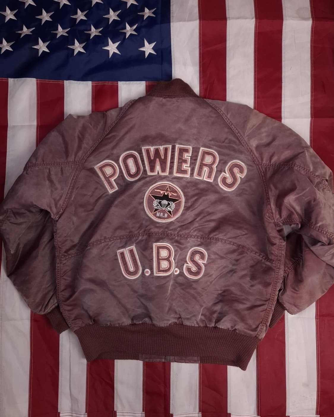 80's 일본판 유니온베이 피그먼트 레터링 MA-1 항공자켓 상품이미지1