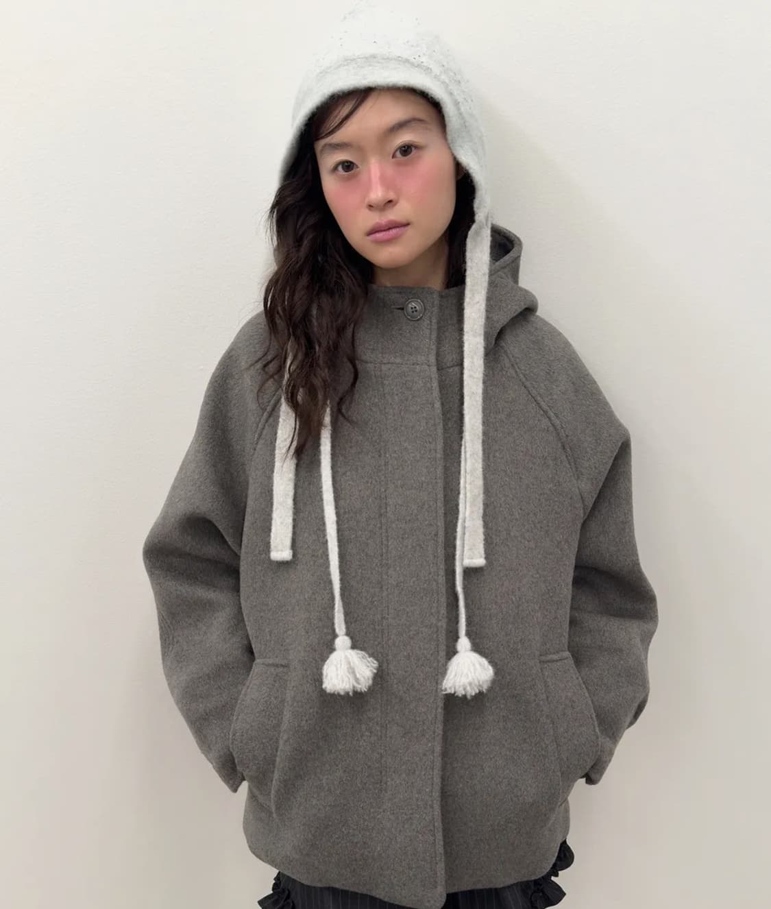 타입서비스 후드 하프코트 그레이 상품이미지2