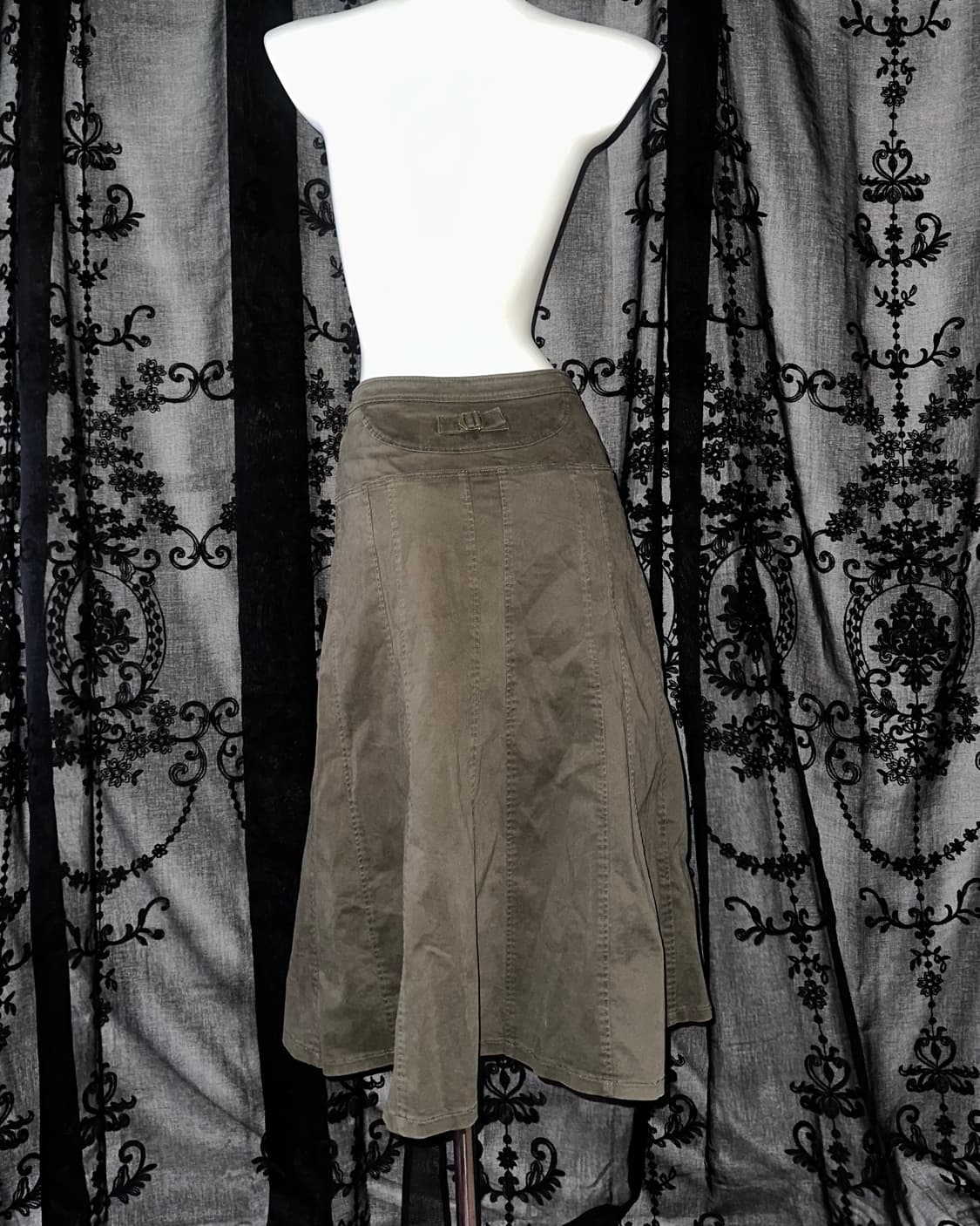 y2k khaki long skirt 상품이미지2