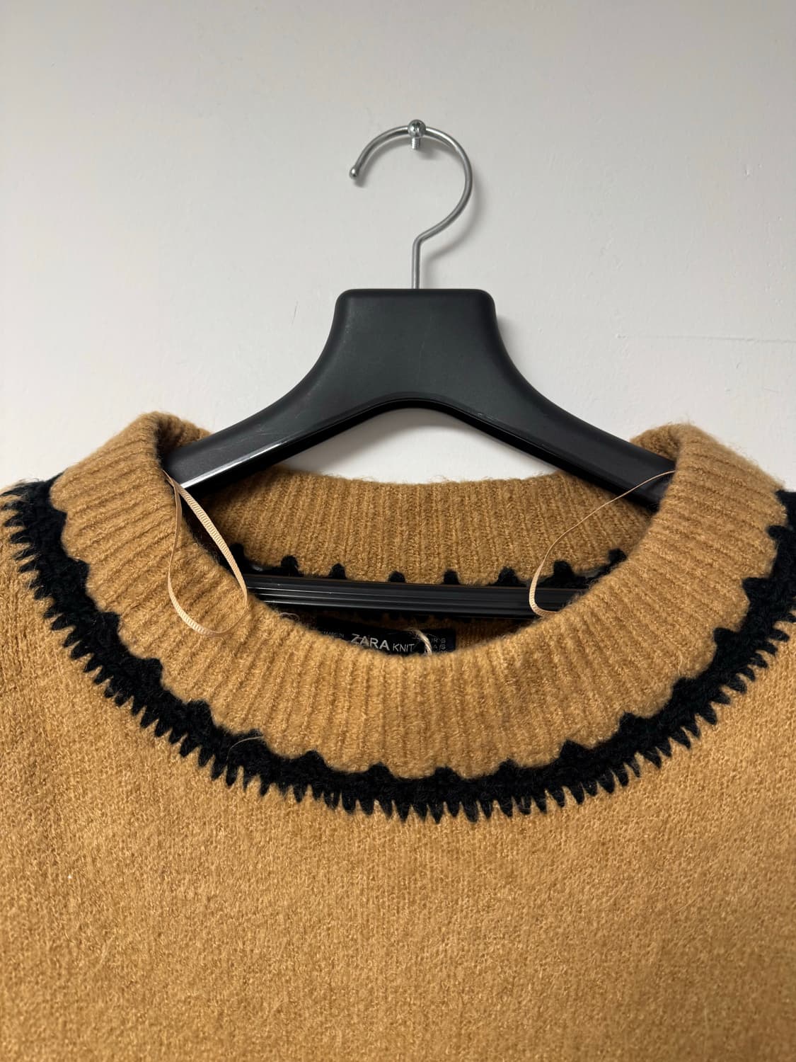 ZARA 자라 오버핏 스티치 배색 니트 S 상품이미지4