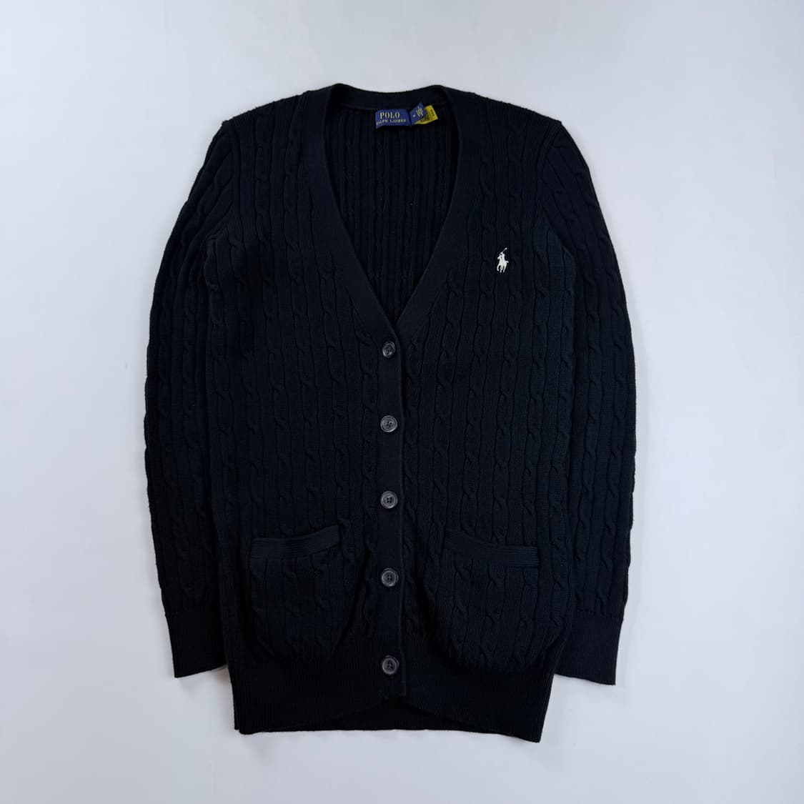 폴로 랄프로렌 블랙 케이블 니트 가디건 qr인증정품 상품이미지1