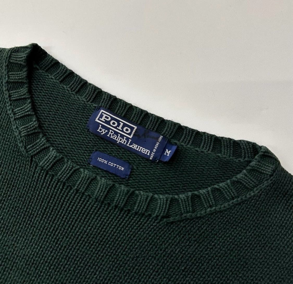 폴로랄프로렌 코튼 딥그린 라운드넥 니트 상품이미지5