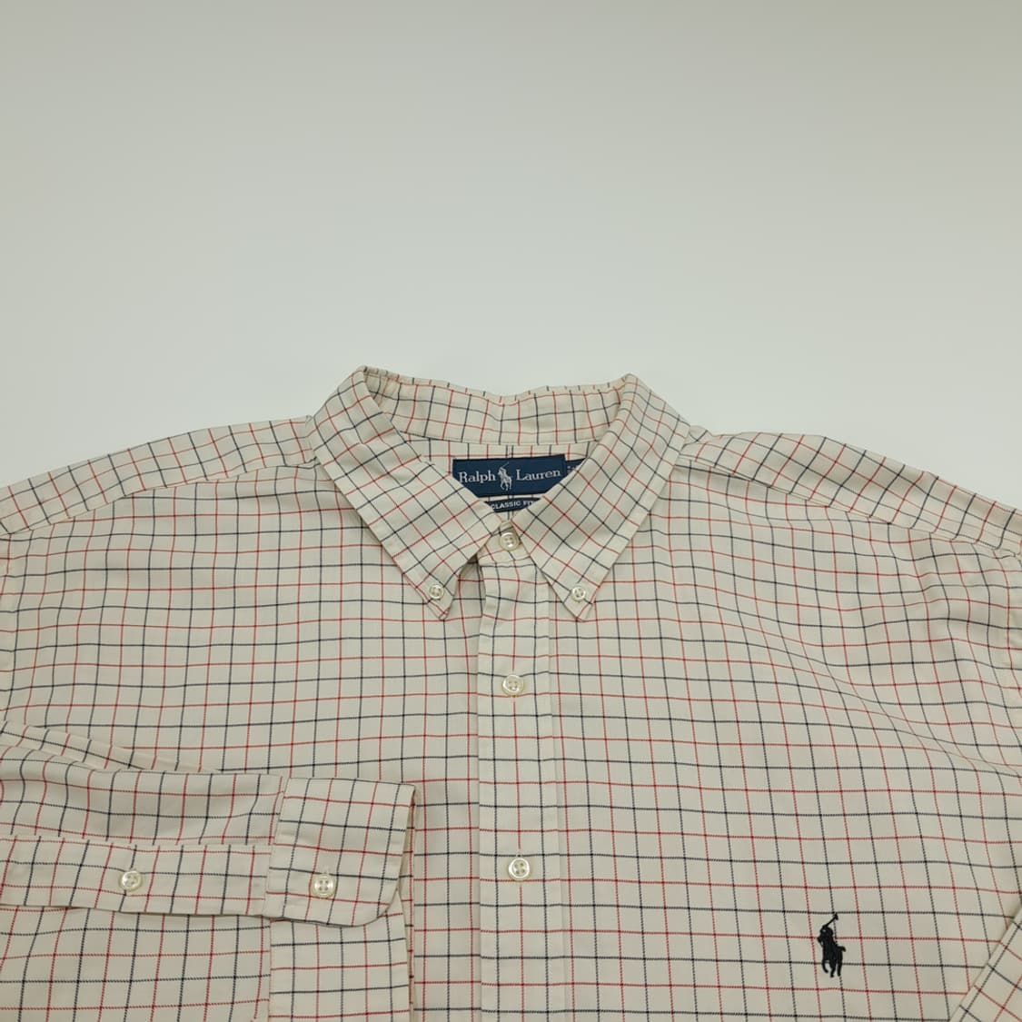 CN822 3XB 폴로 랄프로렌 레드블랙 스몰체크 긴팔 셔츠 남방 상품이미지3