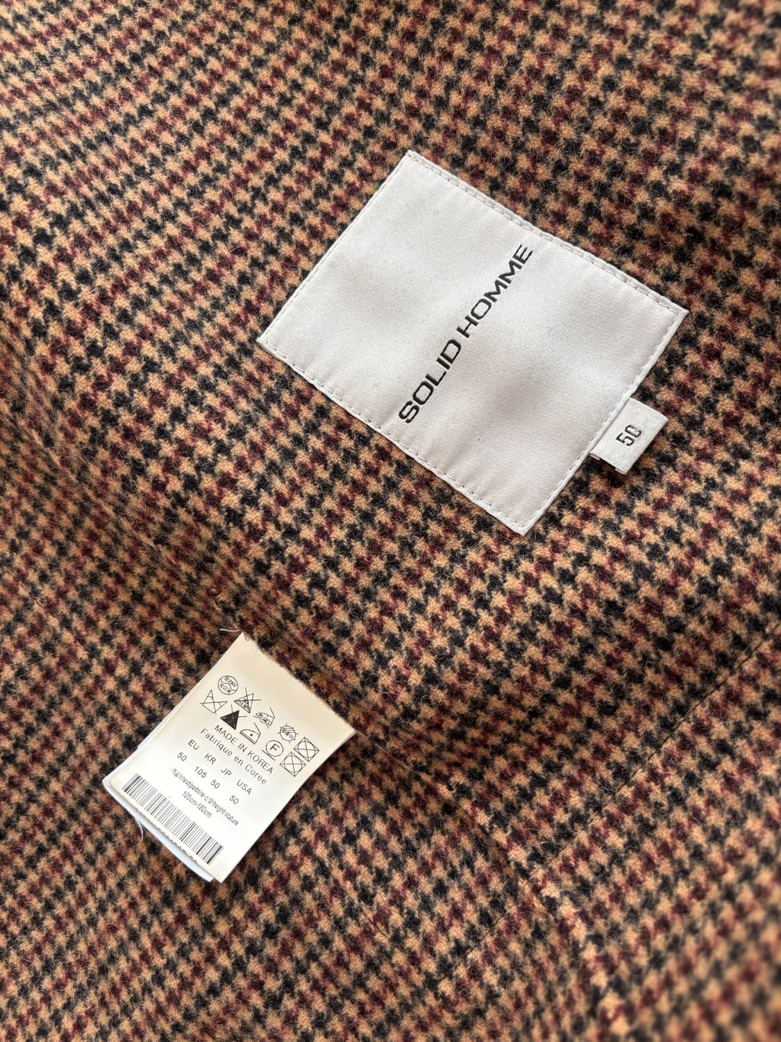 솔리드옴므 체크 발마칸 코트 50(105) 상품이미지6