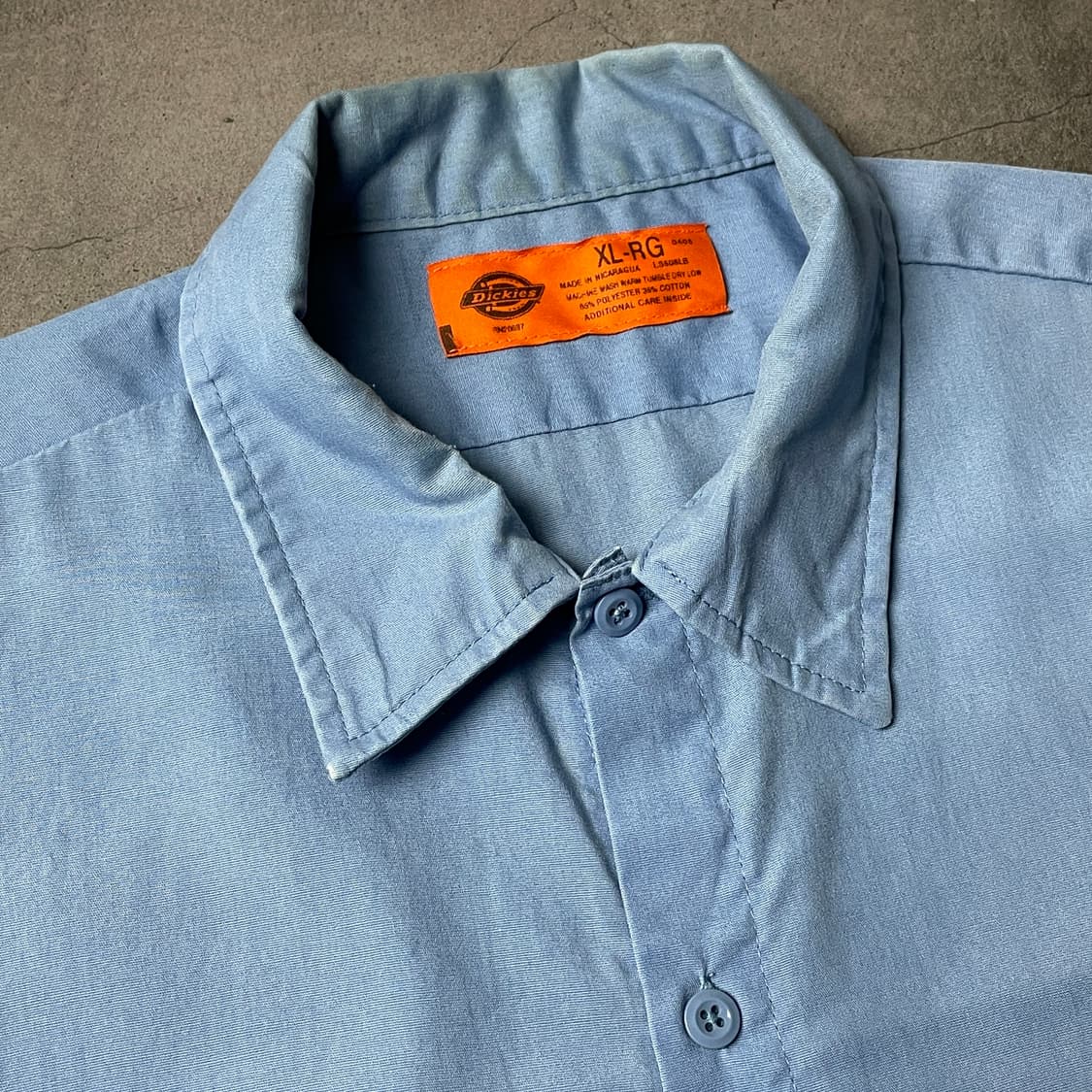 DICKIES 디키즈 빈티지 라이트블루 반팔 워크 셔츠 A00957 상품이미지2