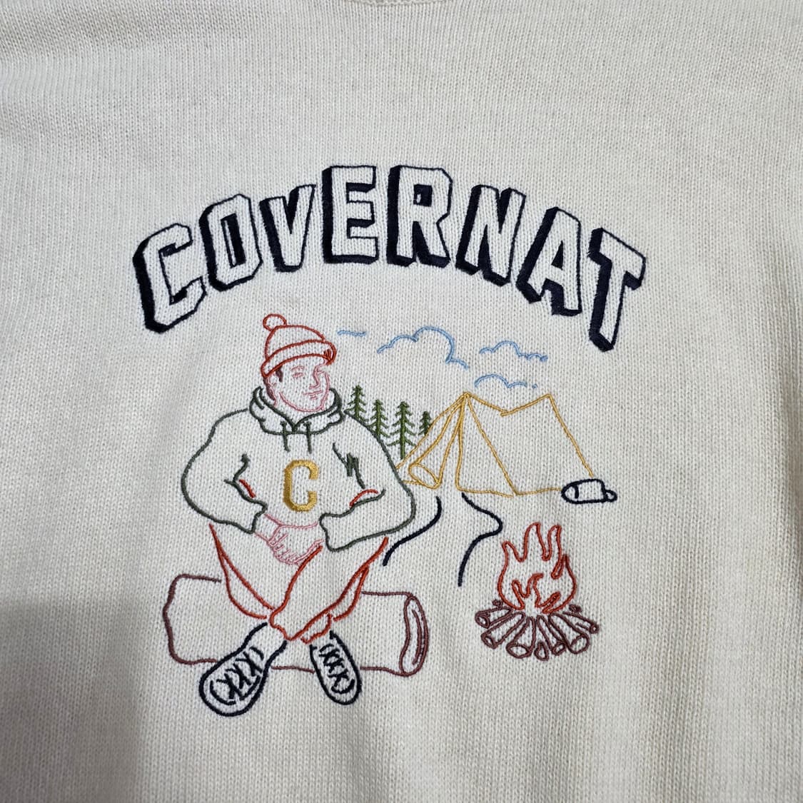 (L)커버낫 캠핑맨 자수 니트  상품이미지2