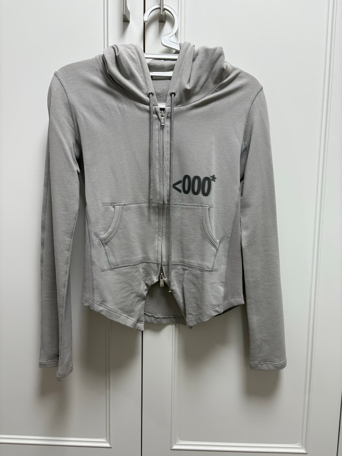 EMPTY SLIM FIT HOODIE ZIP-UP GRAY 상품이미지3