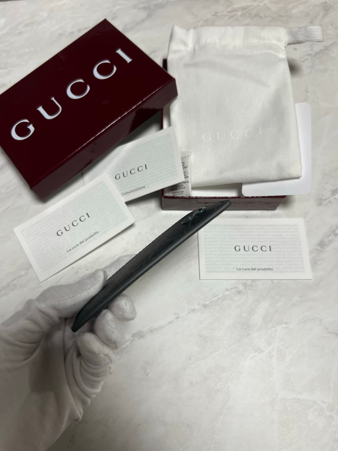 구찌 그레이 트리밍 GG 카드지갑 상품이미지4