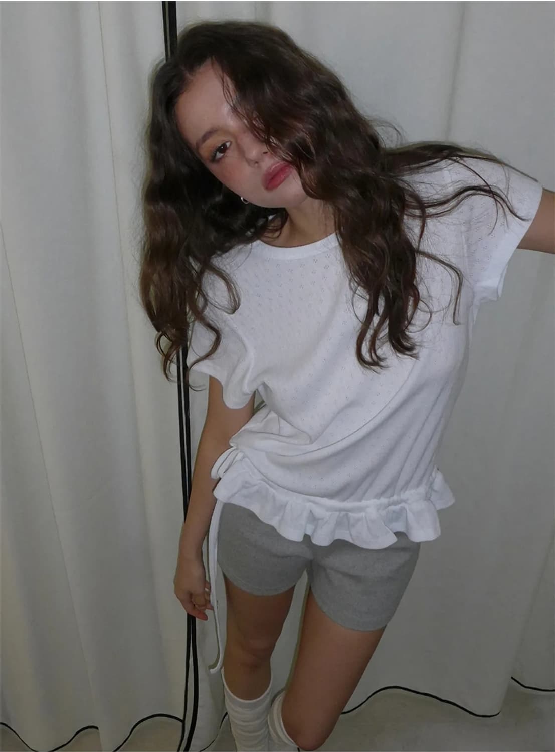 렌세Eyelet Frill Half 반팔 상품이미지1