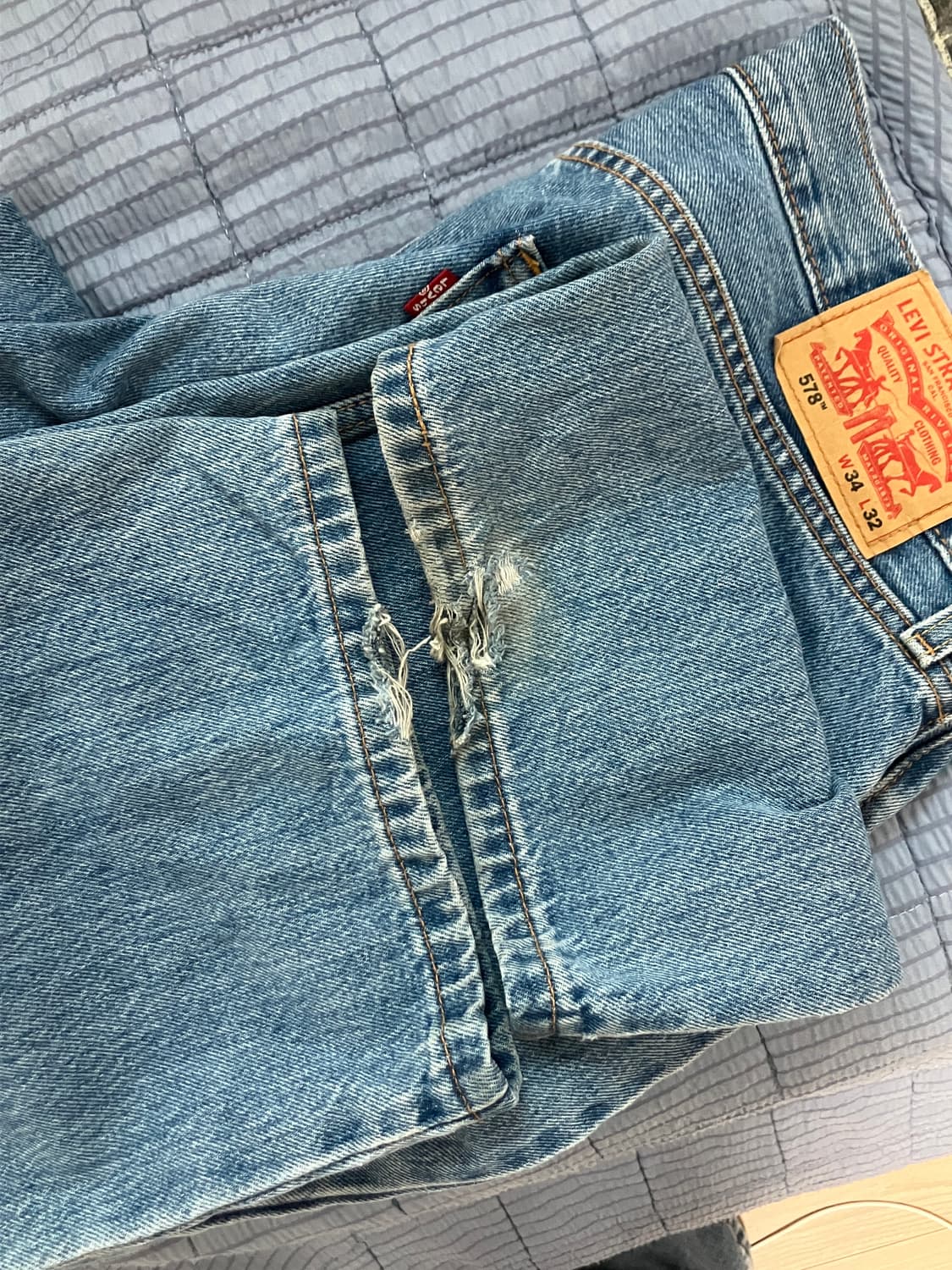 (34X32) 리바이스 578 연청 배기핏 데님 상품이미지2