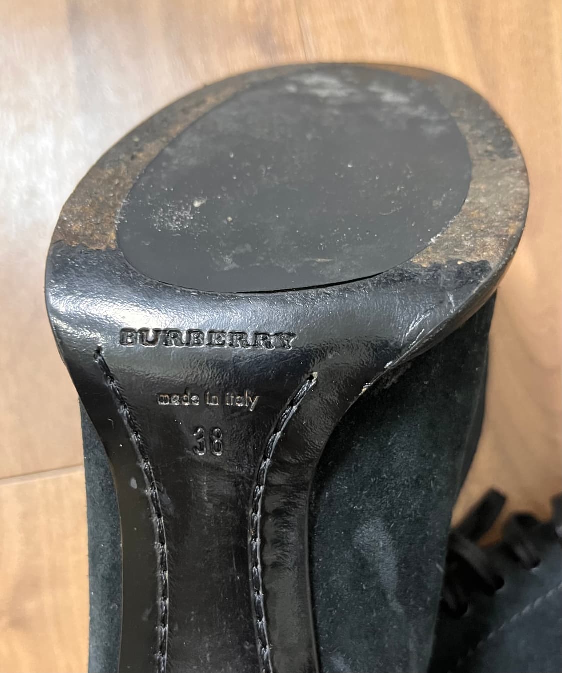 버버리 송치/ 스웨이드 레이스업 앵클 부츠 38 상품이미지7