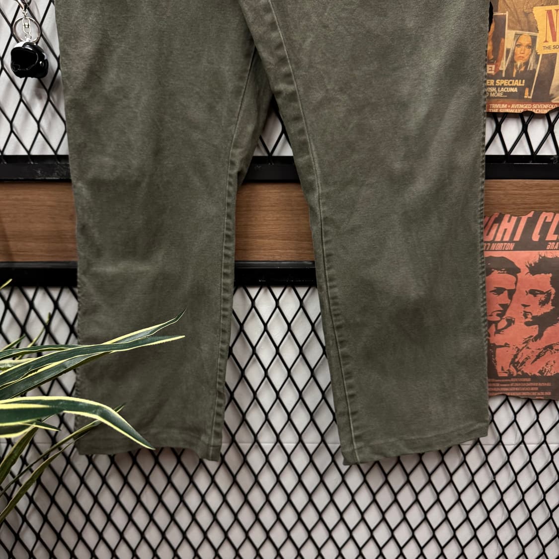 00s 디키즈 카펜터 워크 팬츠 후면 포켓 로고 포인트 카키 상품이미지4