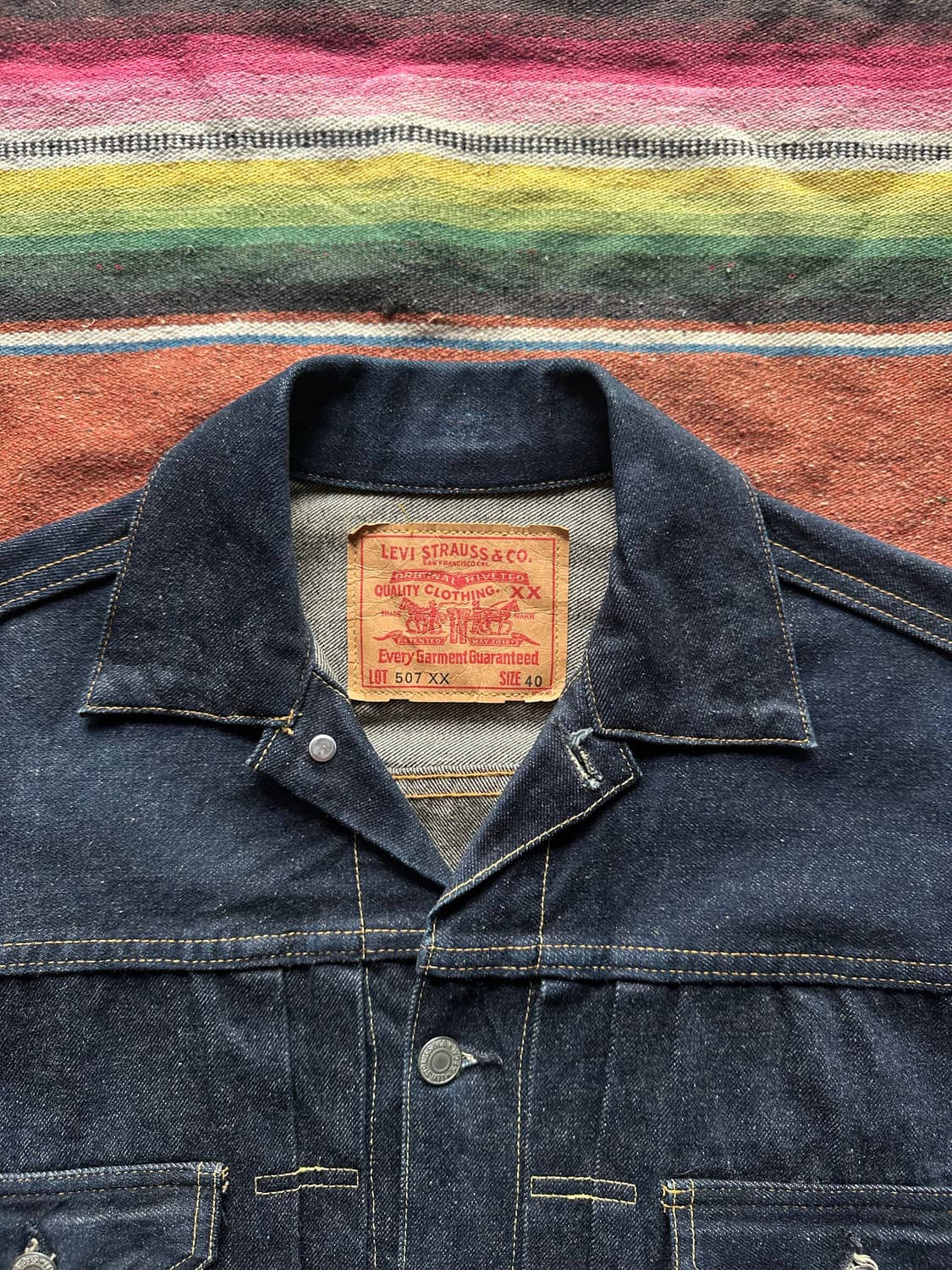 90s USA Valencia Levis 507XX 2nd Jacket 상품이미지3