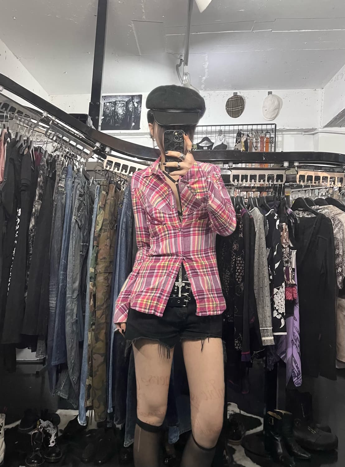 PPFM 해골체크 셔츠 상품이미지2