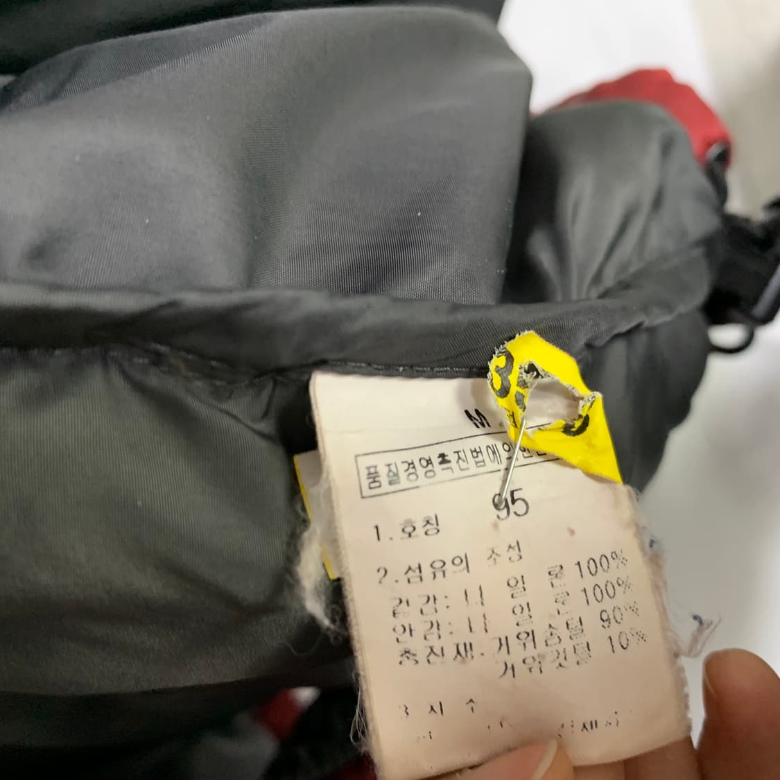 노스페이스 눕시 패딩 버건디 블랙 빈티지 남녀공용 95사이즈 상품이미지6