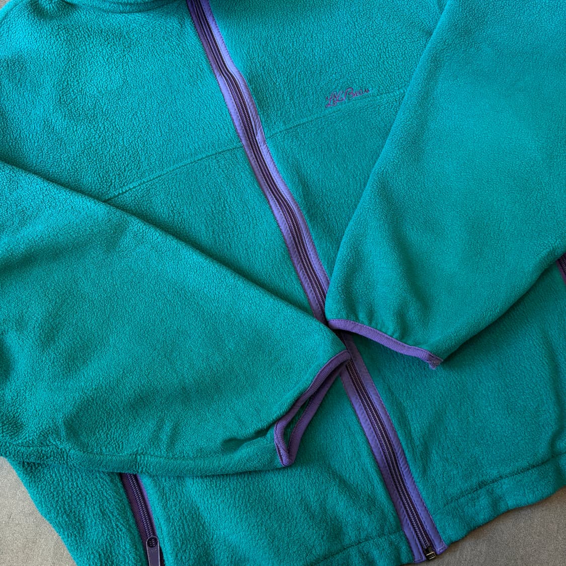 90s L.L.bean 90년대 미국 생산 엘엘빈 그린 플리스 자켓 상품이미지8