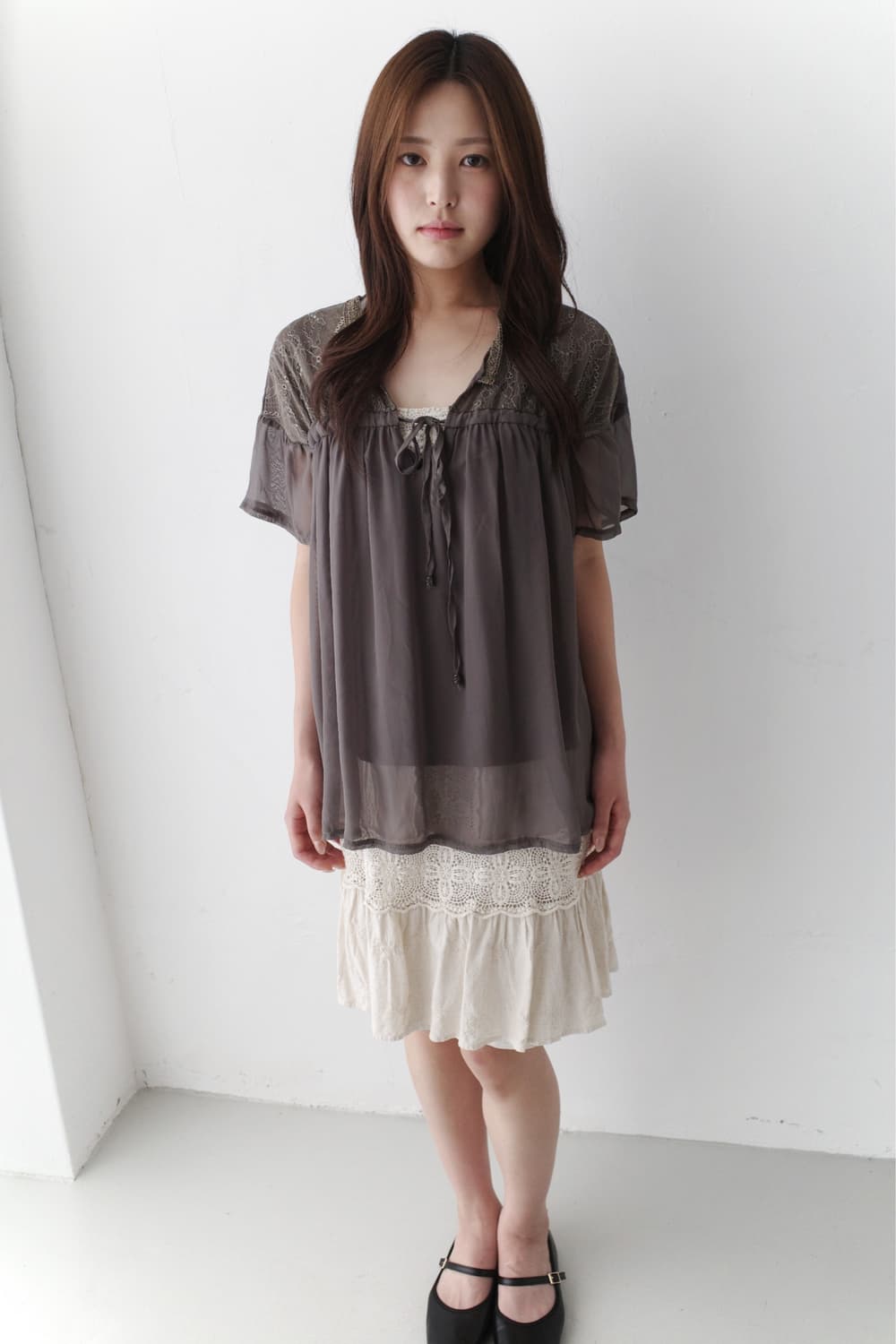 axes femme) shirring half blouse 상품이미지5