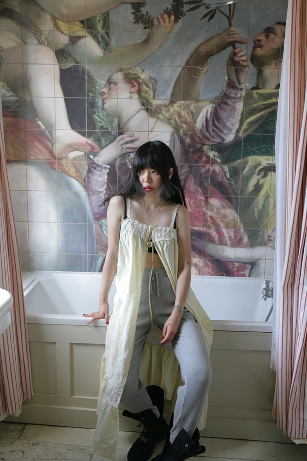 Lace Open Slip Dress 상품이미지1