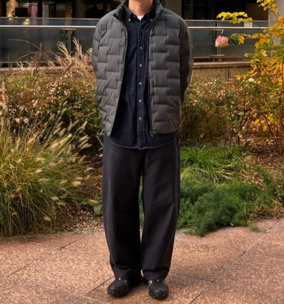 L 새제품) 유니클로 경량 패딩 퍼프텍 퍼프테크 논퀼팅 블랙 일본판 상품이미지7