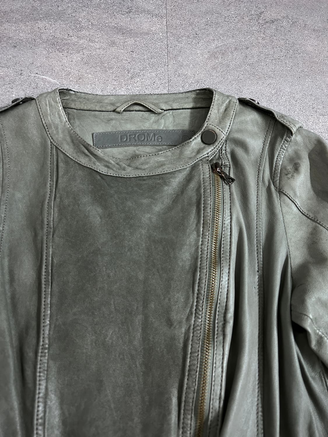 Drome 인시젼 사선 지퍼 램스킨 자켓 상품이미지5