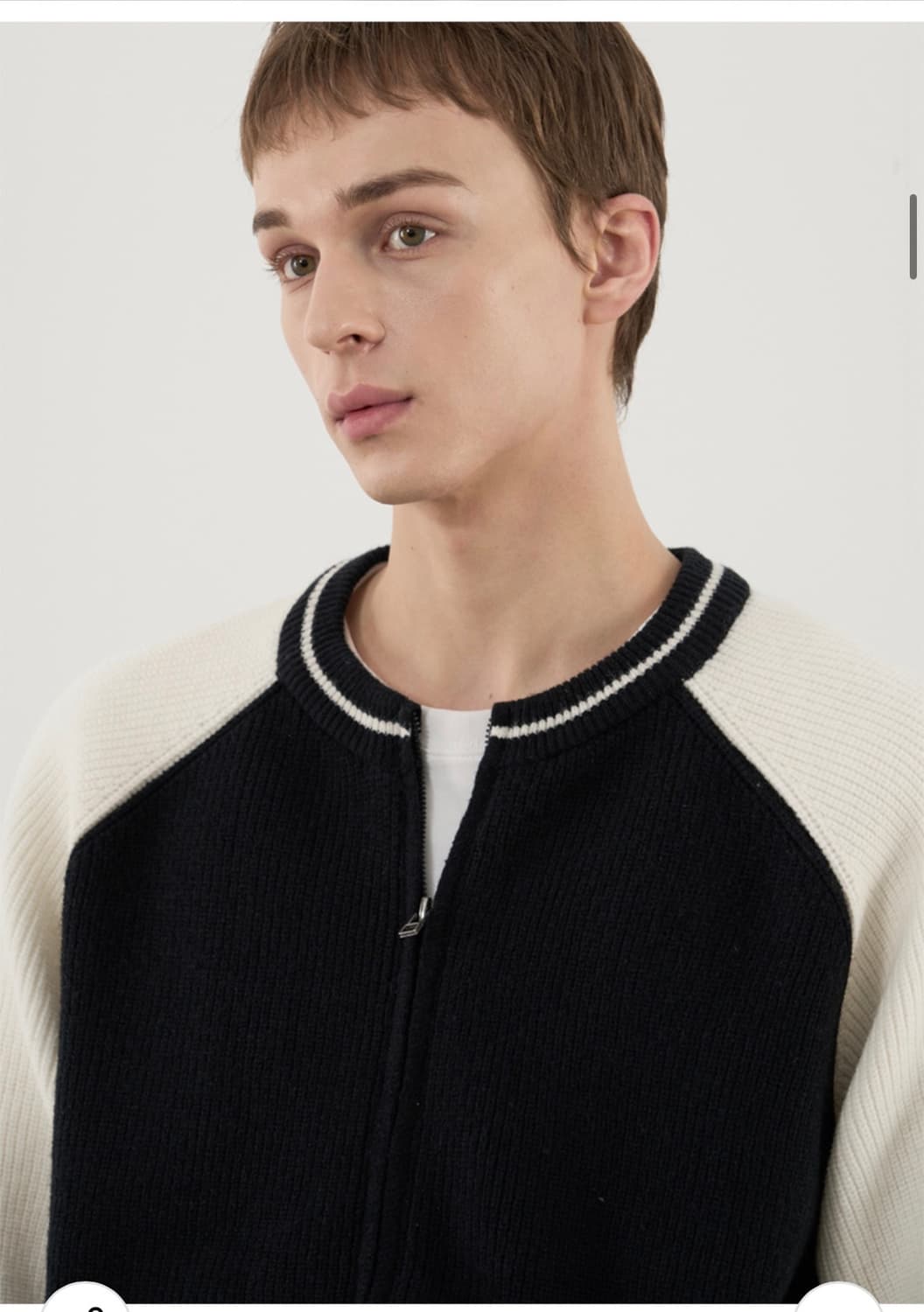 (새상품)(L) 드로우핏 바시티 벌룬 투웨이 집업 니트 [BLACK] 상품이미지4